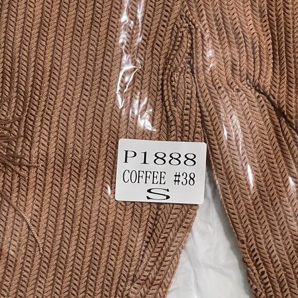 Side Fringe Knit Flare Leg Pants Size S Caramel Brown Sheer Cowgirl Costume NWT - Picture 14 of 15